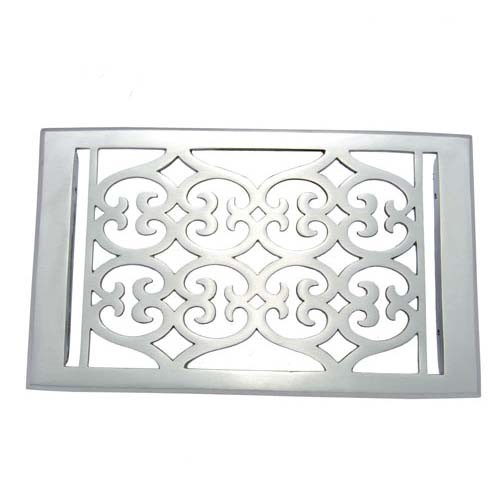 "Flower" Brass Wall Register with Louver - 6" x 10" (7-1/4" x 11-1/2" Overall)